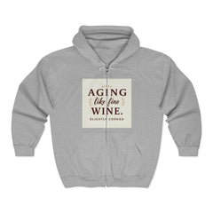 Aging Like Fine Wine Hoodie - Unisex Hooded Sweatshirt for Seniors