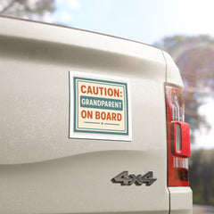 Caution: Grandparent On Board Car Magnet, Funny Grandparent Gift, Family Car Decor, Holiday Travel Accessory, Cute Vehicle Sign