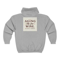 Aging Like Fine Wine Hoodie - Unisex Hooded Sweatshirt for Seniors