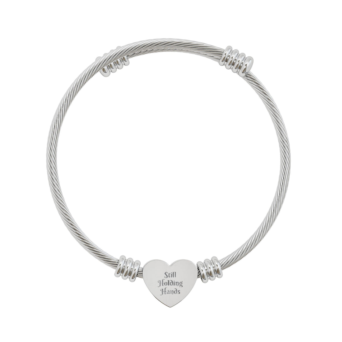 Engravable Heart Cuff Bracelet – Silver Wire Bangle for Gifts & Anniversaries