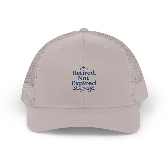 Retired Not Expired Snapback Trucker Cap | Perfect Gift for Retirees, Casual Wear, Outdoor Adventures, Father's Day, Birthday