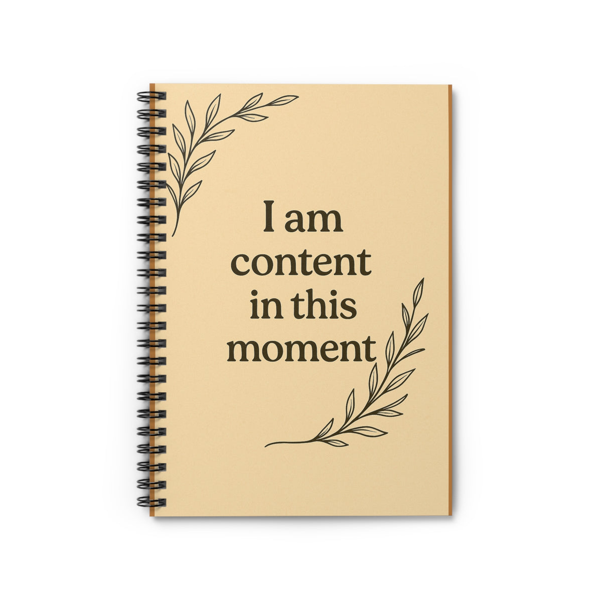 Spiral Notebook - I Am Content in This Moment, Motivational Journal, Daily Planner, Creative Writing, Self-Care Gift, Mindfulness Notebook