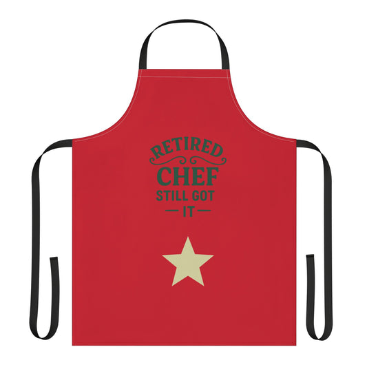 Retired Chef Apron - AOP with 5-Color Straps, Gift for Cooking Enthusiasts, Fun Kitchen Accessory, Perfect for Retirement Parties