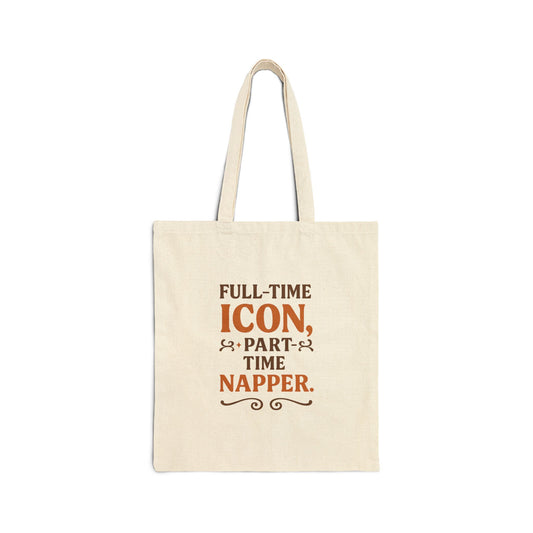 Golden Style Cotton Tote – “Full-Time Icon, Part-Time Napper”