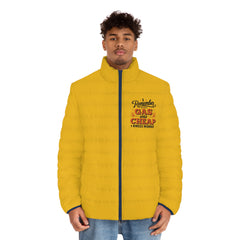 Men's Yellow Puffer Jacket - 'Remember when Gas was Cheap and Knees worked'