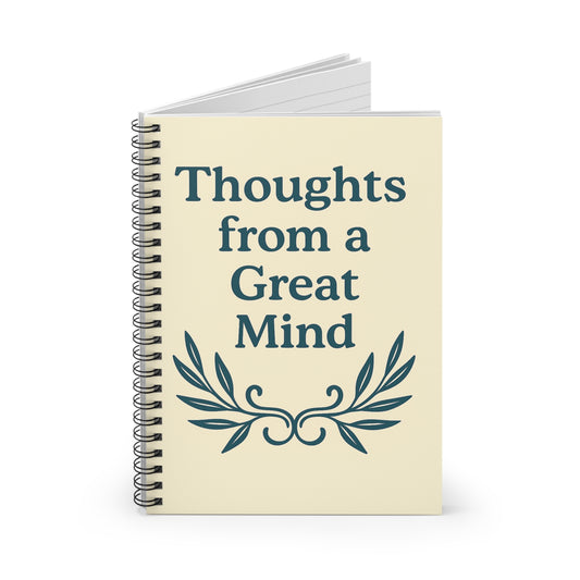 Spiral Notebook - Great Mind Thoughts, Gift for Grandparents, Elderly, Ruled Line Journal, Writing Pad, Stationery Set