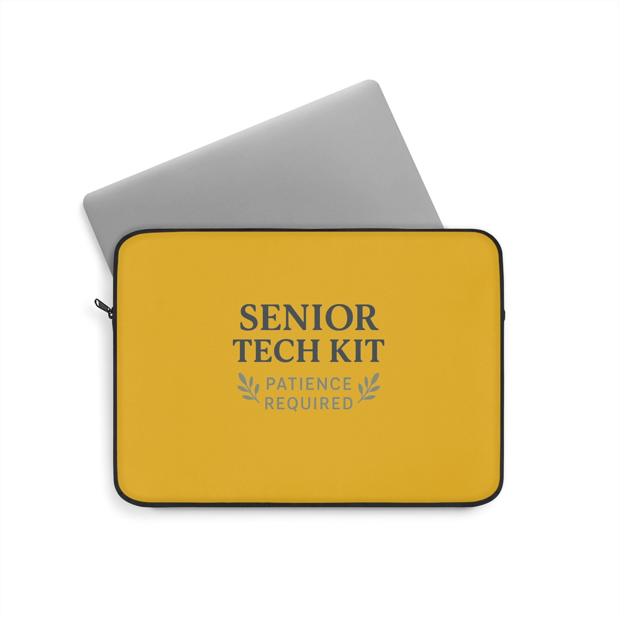 Senior Tech Kit Laptop Sleeve - Fun Gift for Seniors, Patience Required, Tech Support, Unique Tech Accessory, Ideal for Birthdays, Holidays