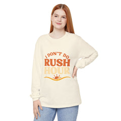 Elderly Unisex Long Sleeve T-Shirt - 'I Don't Do Rush Hour' Casual Wear