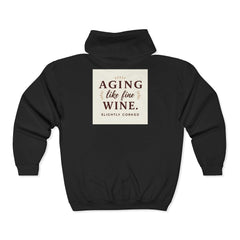 Aging Like Fine Wine Hoodie - Unisex Hooded Sweatshirt for Seniors