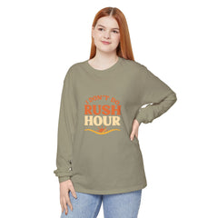 Elderly Unisex Long Sleeve T-Shirt - 'I Don't Do Rush Hour' Casual Wear