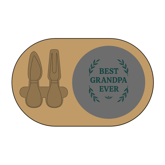 Engraved Charcuterie Board - Best Grandpa Ever Gift, Personalized Cutting Board, Grandfather Present, Custom Serving Platter, Family