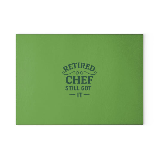 Retired Chef Glass Cutting Board | Unique Kitchen Gift, Culinary Decor, Chef Appreciation, Housewarming Present, Cooking Essential