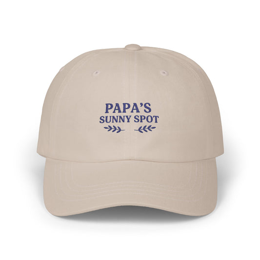 Papa's Sunny Spot Classic Dad Cap | Gift for Father's Day, Casual Wear, Summer Hat, Dad's Day Out, Outdoor Activities