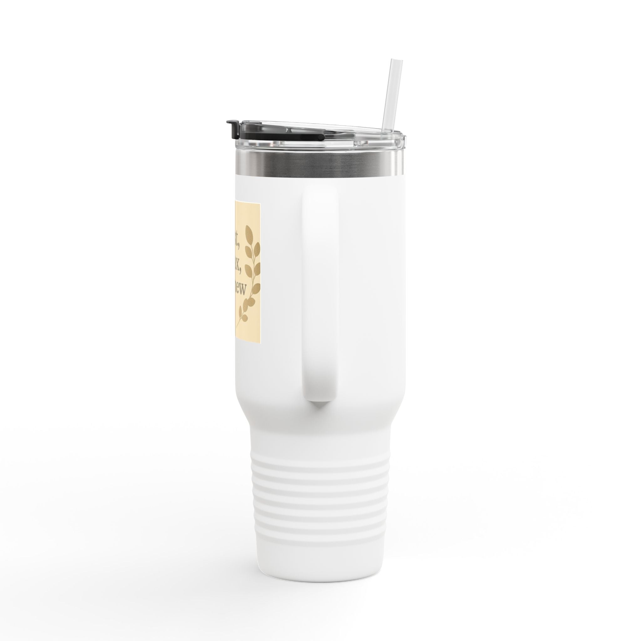 Rest, Relax & Renew Insulated Travel Mug, 40oz - Motivational Drinkware, Perfect for Gifts, Outdoor Adventures, Self-Care & Relaxation