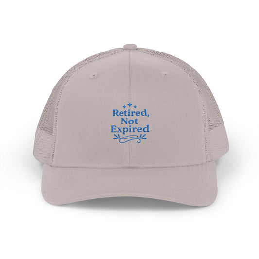 Retired Not Expired Snapback Trucker Cap | Perfect Gift for Retirees, Casual Wear, Outdoor Adventures, Father's Day, Birthday