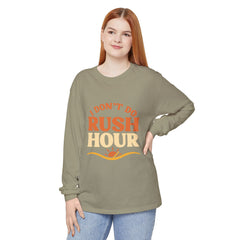Elderly Unisex Long Sleeve T-Shirt - 'I Don't Do Rush Hour' Casual Wear