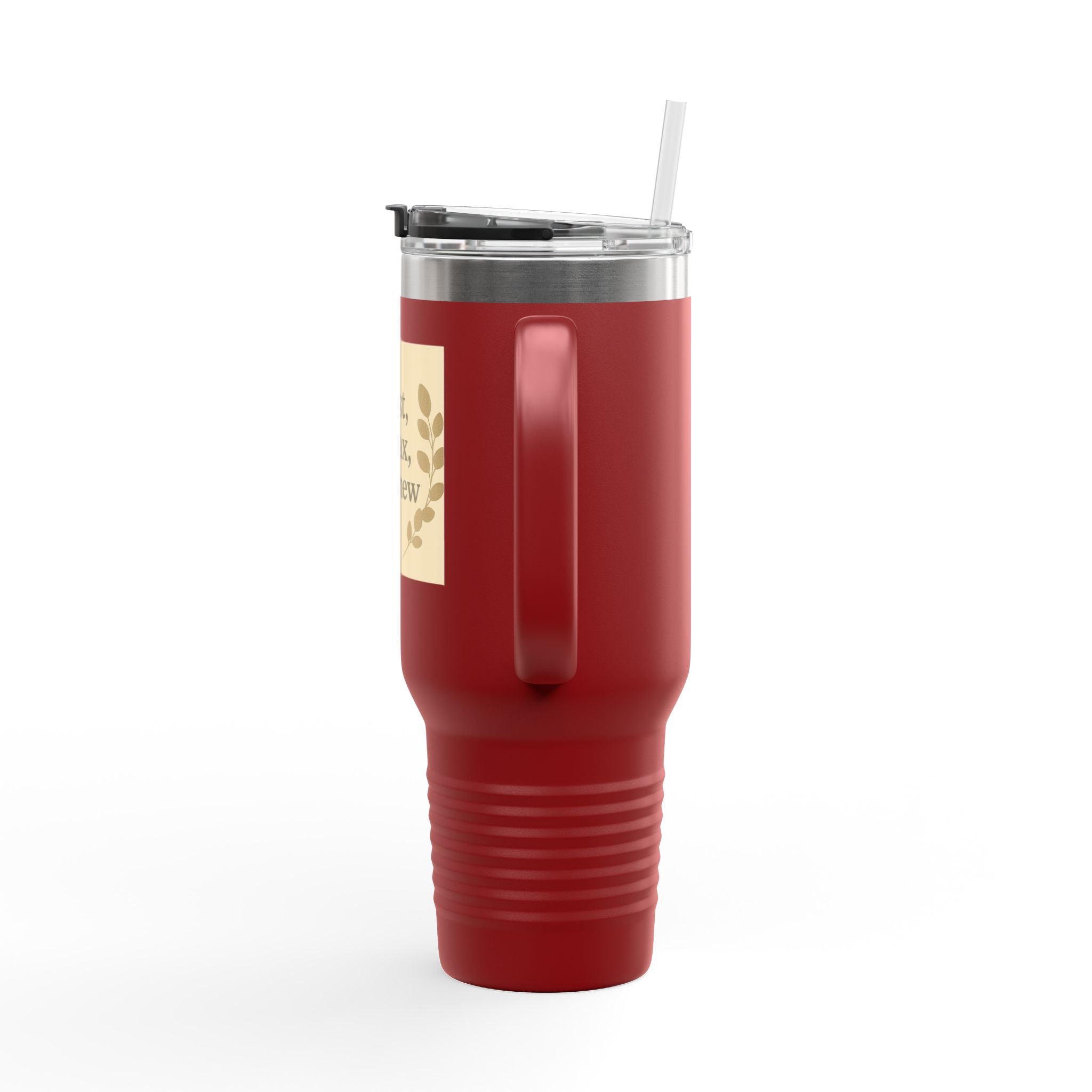 Rest, Relax & Renew Insulated Travel Mug, 40oz - Motivational Drinkware, Perfect for Gifts, Outdoor Adventures, Self-Care & Relaxation