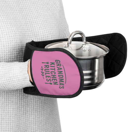 Grandmas kitchek rules Oven Mitts for Cooking Enthusiasts, Kitchen Gift, BBQ Accessories