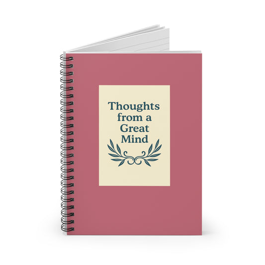 Spiral Notebook - Great Mind Thoughts, Gift for Grandparents, Elderly, Ruled Line Journal, Writing Pad, Stationery Set