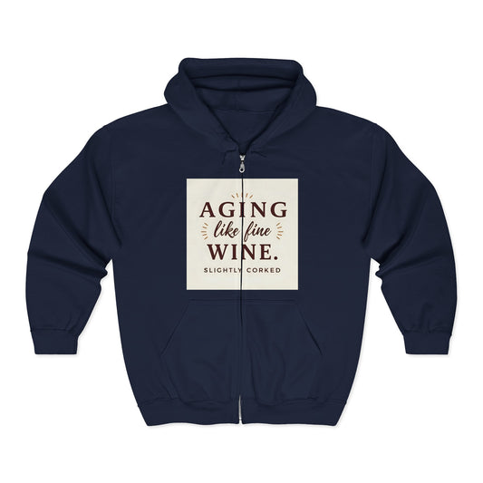 Aging Like Fine Wine Hoodie - Unisex Hooded Sweatshirt for Seniors