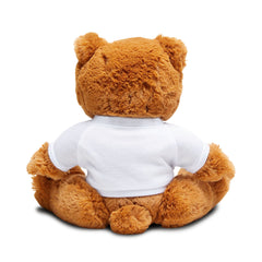 Plush Teddy Bear with Bowtie & Printed Tee — Cute Gift for Valentine’s Day