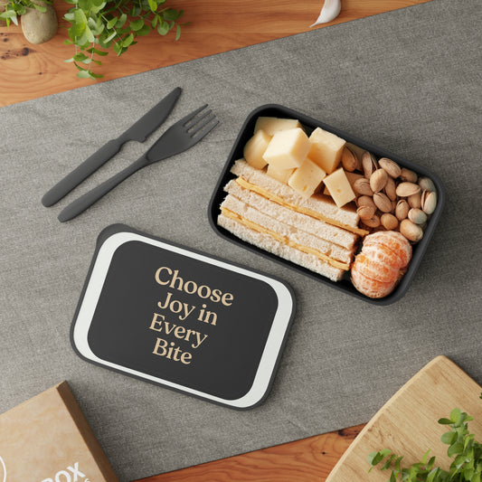 Joyful Bento Box for Meal Prep, Eco-Friendly Lunch Container, Organized Food Storage, Gift for Food Lovers