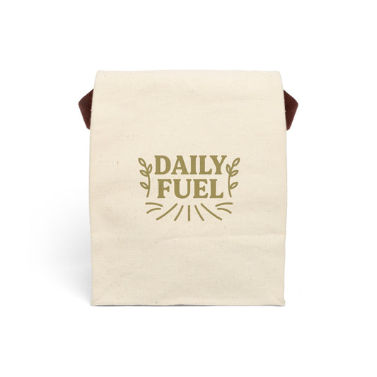 Canvas Lunch Bag - Daily Fuel, Eco-Friendly Lunch Tote, Reusable Food Bag, Gift for Grandparents
