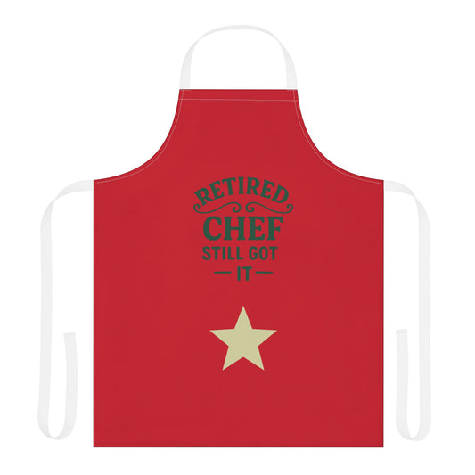 Retired Chef Apron - AOP with 5-Color Straps, Gift for Cooking Enthusiasts, Fun Kitchen Accessory, Perfect for Retirement Parties