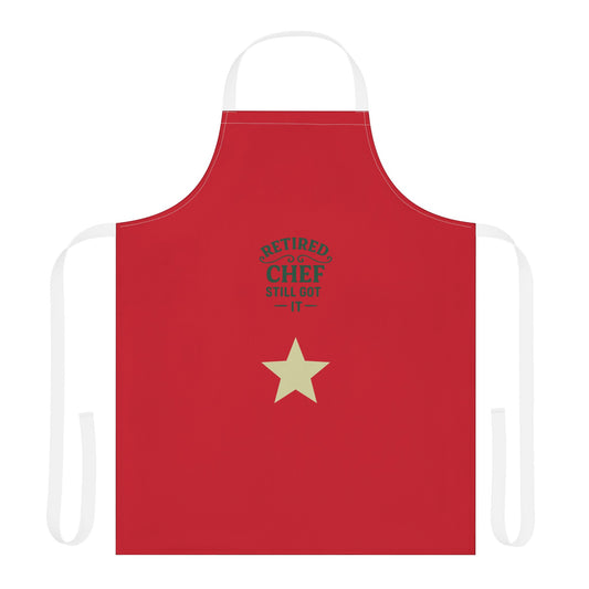Retired Chef Apron - AOP with 5-Color Straps, Gift for Cooking Enthusiasts, Fun Kitchen Accessory, Perfect for Retirement Parties