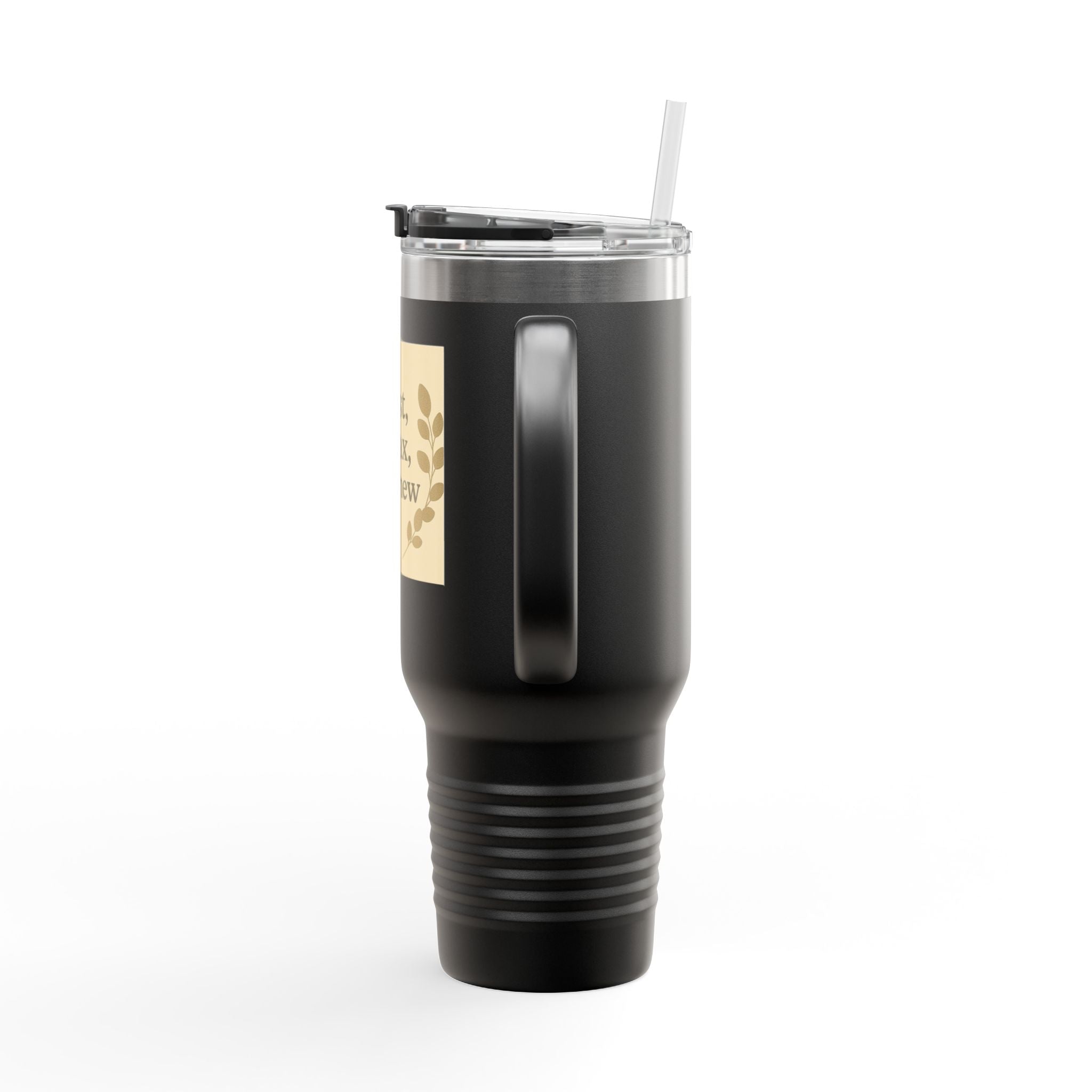 Rest, Relax & Renew Insulated Travel Mug, 40oz - Motivational Drinkware, Perfect for Gifts, Outdoor Adventures, Self-Care & Relaxation