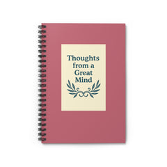 Spiral Notebook - Great Mind Thoughts, Gift for Grandparents, Elderly, Ruled Line Journal, Writing Pad, Stationery Set