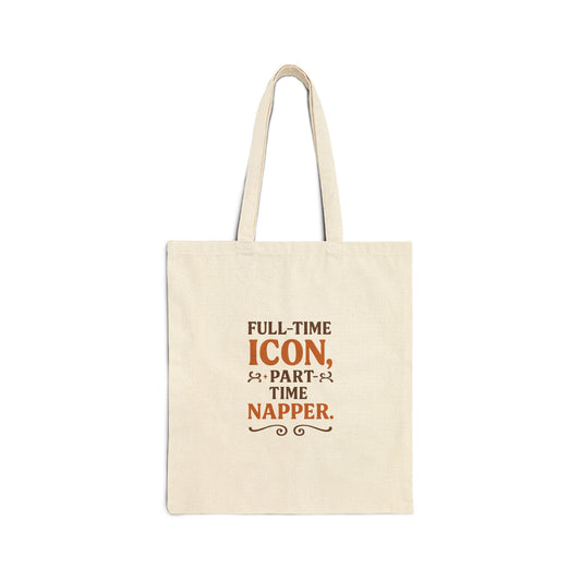 Golden Style Cotton Tote – “Full-Time Icon, Part-Time Napper”