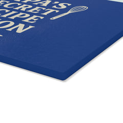 Papas secret recipe station - Glass Cutting Board, Kitchen Decor, Father's Day Gift, Cooking Gift, Home Chef Gift, Unique Recipe Station