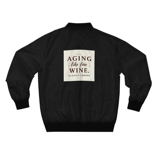 Aging Like Fine Wine Bomber Jacket for Seniors