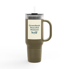 Grandma's Peaceful Moment Insulated Travel Mug | 40oz for Coffee Lovers, Eco-Friendly, Personalized Gift, Perfect for Holidays, Travel