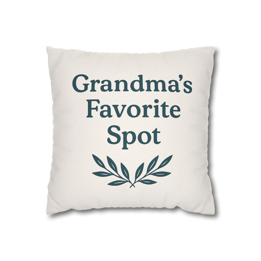 Grandma's Favorite Spot Pillowcase | Cozy Home Decor, Gift for Grandma, Living Room Accent, Family Gathering Decor, Personalized Gift