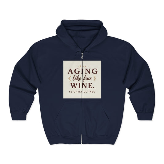 Aging Like Fine Wine Hoodie - Unisex Hooded Sweatshirt for Seniors