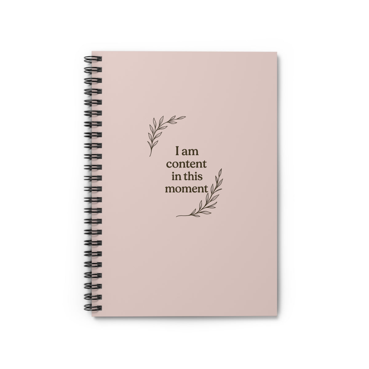 Spiral Notebook - I Am Content in This Moment, Motivational Journal, Daily Planner, Creative Writing, Self-Care Gift, Mindfulness Notebook