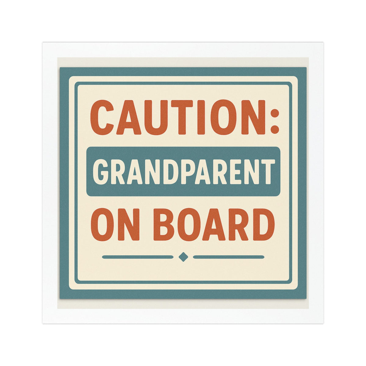 Caution: Grandparent On Board Car Magnet, Funny Grandparent Gift, Family Car Decor, Holiday Travel Accessory, Cute Vehicle Sign