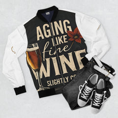 Aging Like Fine Wine Bomber Jacket for Seniors