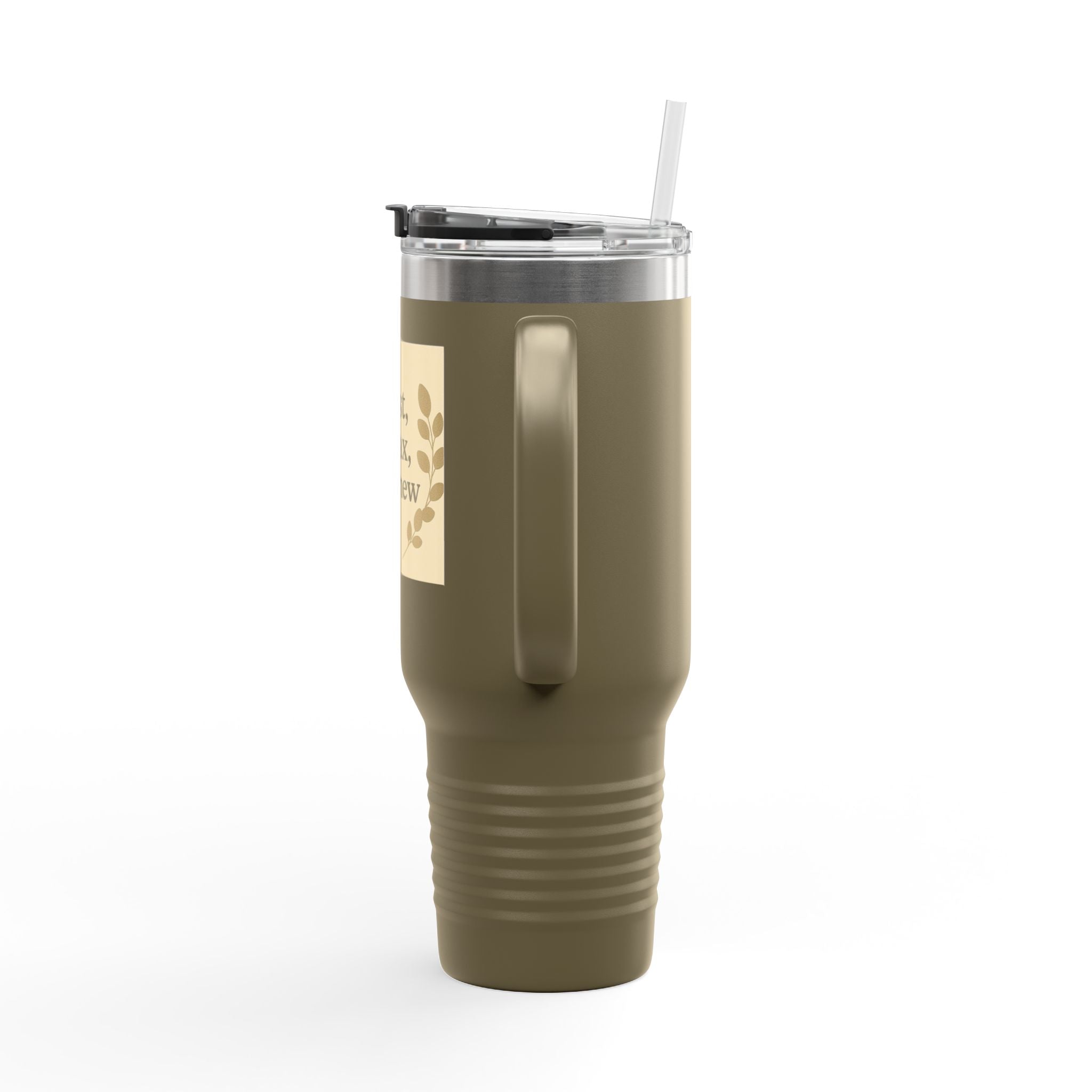 Rest, Relax & Renew Insulated Travel Mug, 40oz - Motivational Drinkware, Perfect for Gifts, Outdoor Adventures, Self-Care & Relaxation