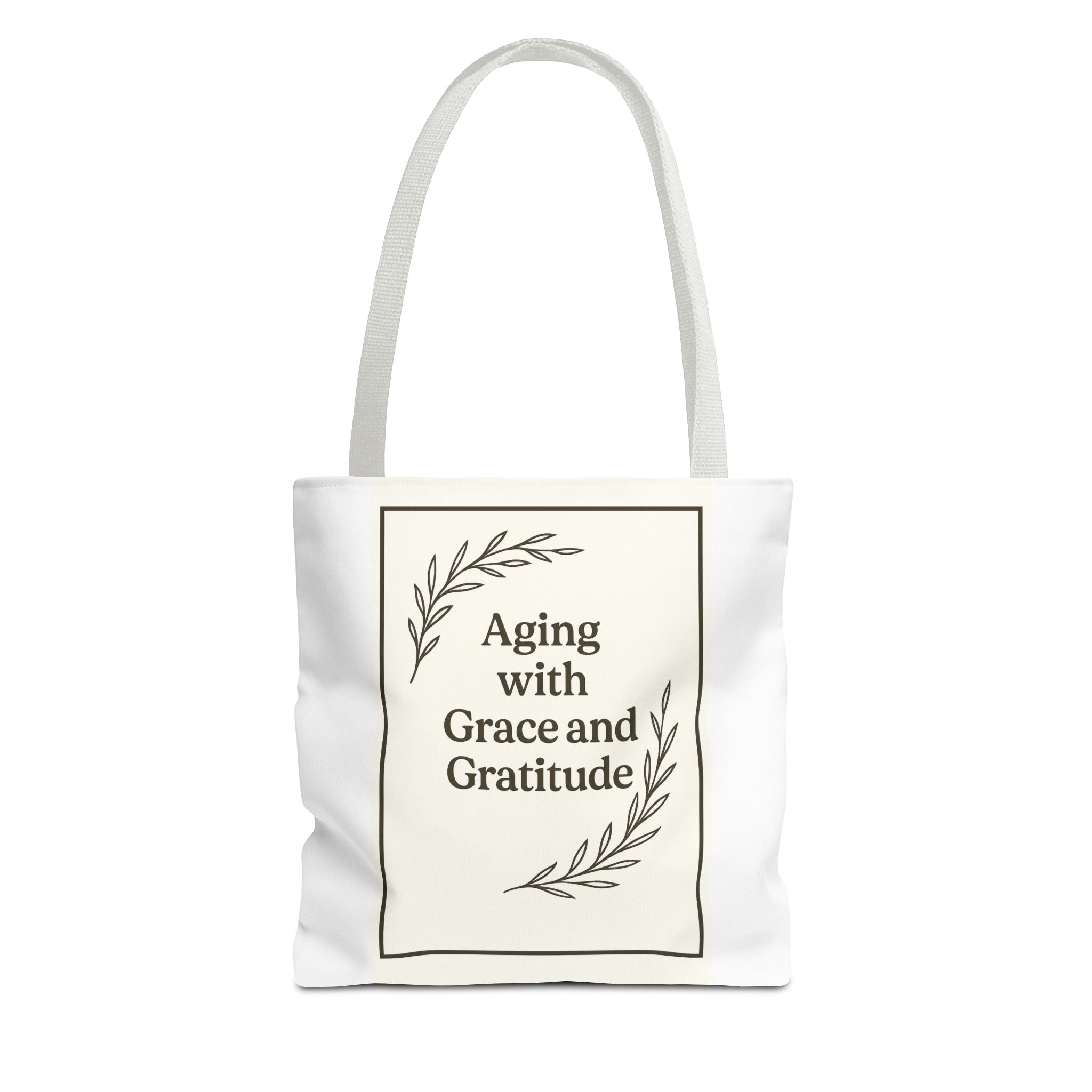 Elegant Gratitude Tote Bag | Aging with Grace, Reusable Shopping Bag, Gift for Moms, Positive Affirmation Bag, Everyday Use