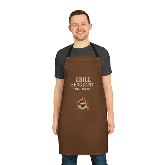 Retired Grill Sergeant Apron - Fun Cooking Gift, BBQ Accessories, Chef's Apron, Father's Day, Retirement Gift, Kitchen Essentials