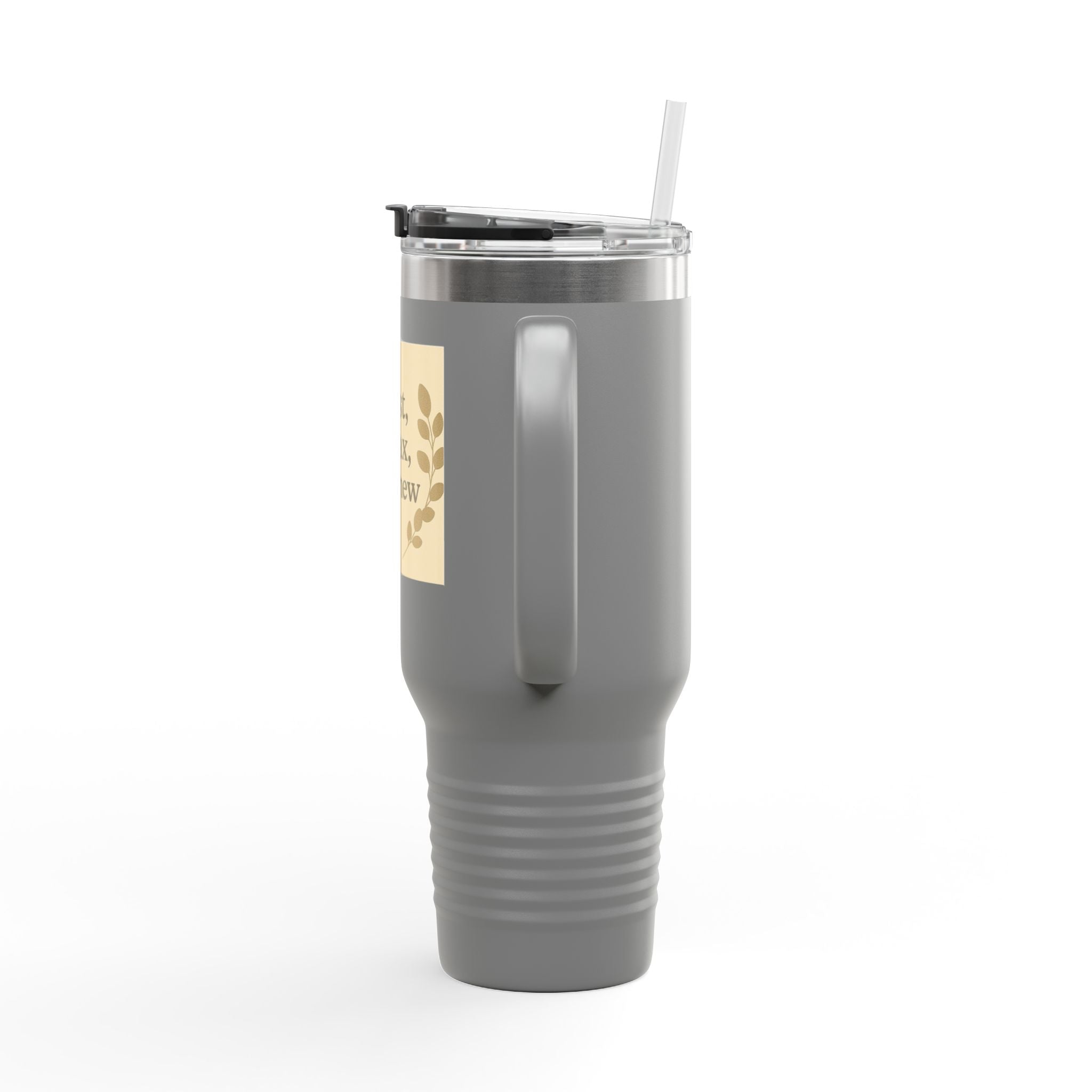 Rest, Relax & Renew Insulated Travel Mug, 40oz - Motivational Drinkware, Perfect for Gifts, Outdoor Adventures, Self-Care & Relaxation