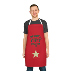 Retired Chef Apron - AOP with 5-Color Straps, Gift for Cooking Enthusiasts, Fun Kitchen Accessory, Perfect for Retirement Parties