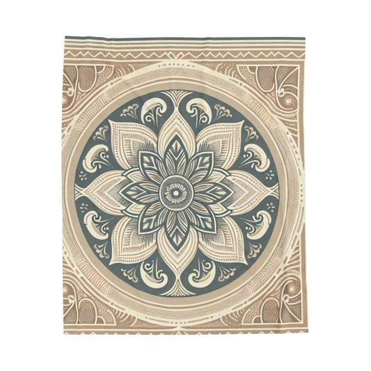 Cozy Mandala Velveteen Plush Blanket | Soft Throw Blanket, Home Decor, Gift for New Parents, Meditation, Boho Decor