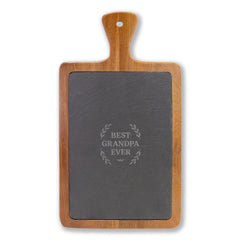 Engraved Charcuterie Board - Best Grandpa Ever Gift, Personalized Cutting Board, Grandfather Present, Custom Serving Platter, Family