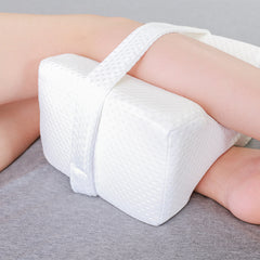 Orthopedic Memory Foam Knee Pillow with Strap – Gentle Sleep Support