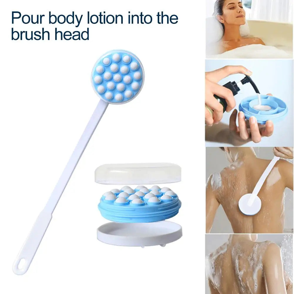 Lotion Applicator & Back Massage Brush – Long Handle for Easy Reach