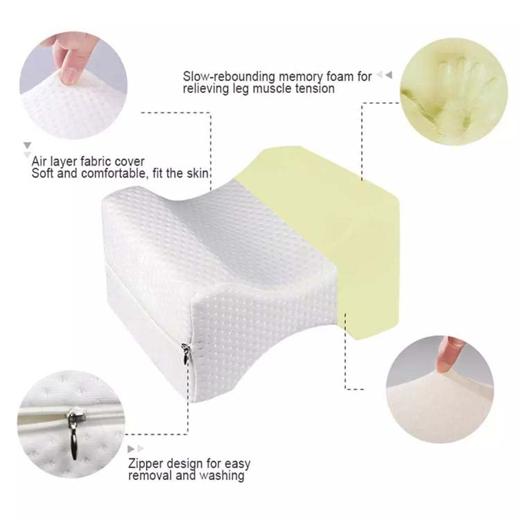 Orthopedic Memory Foam Knee Pillow with Strap – Gentle Sleep Support